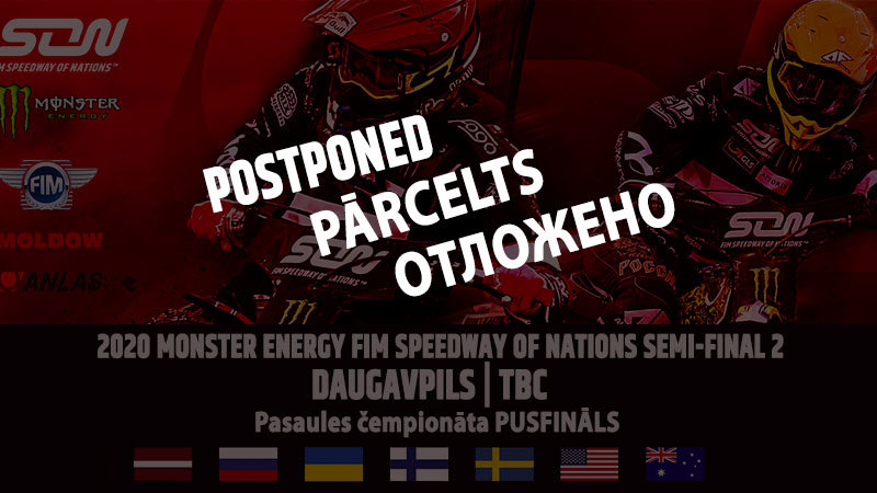 Гонки турнира Speedway of Nations отложены